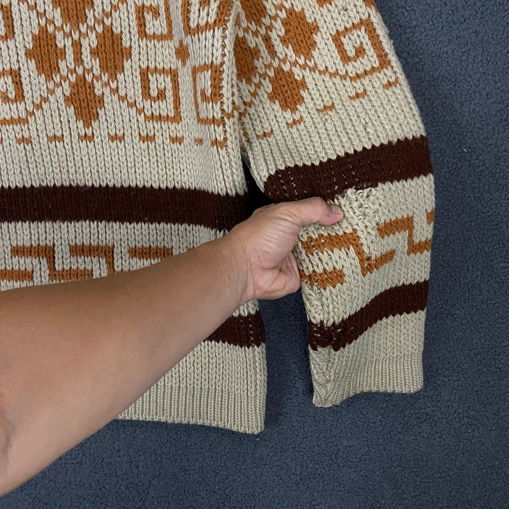 Vintage Pendleton Cardigan Sweater Mens XL Cowichan Aztec Big Lebowski Dude - Picture 8 of 14